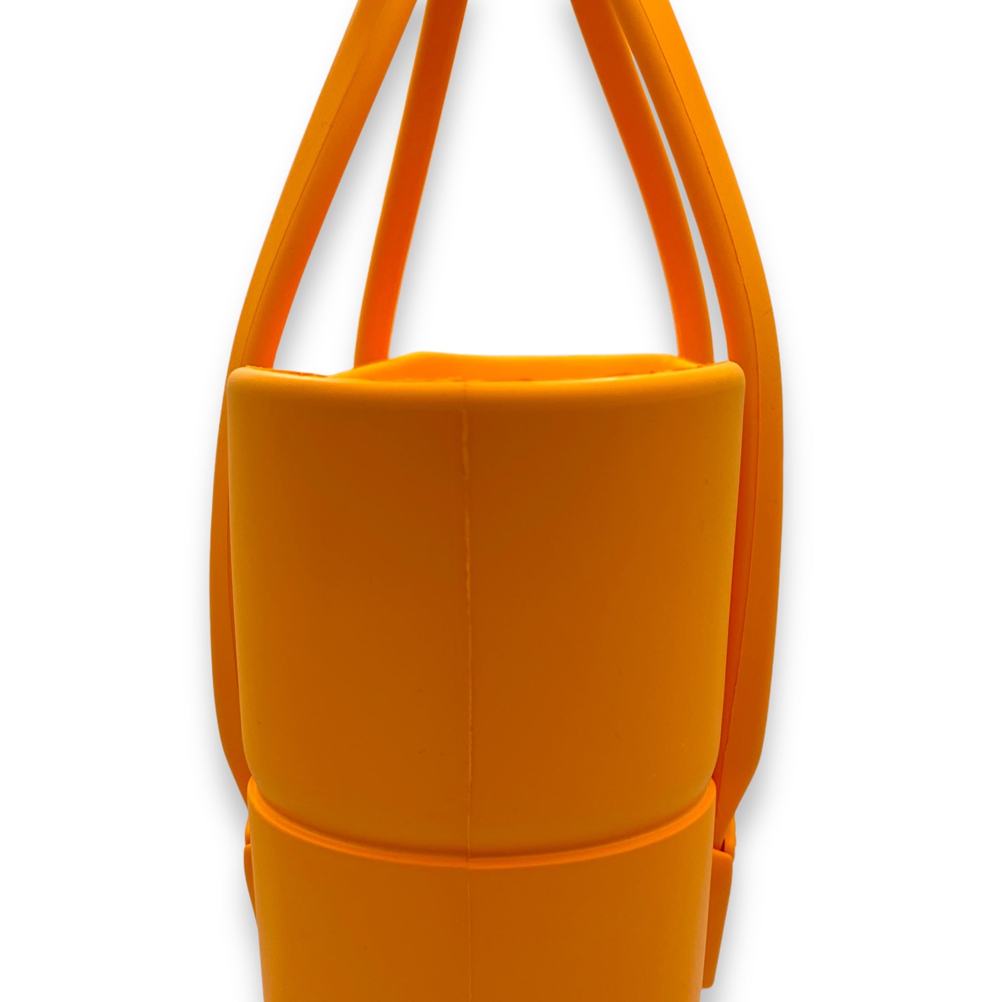 Arco Small Orange Top Handle Bag in Rubber