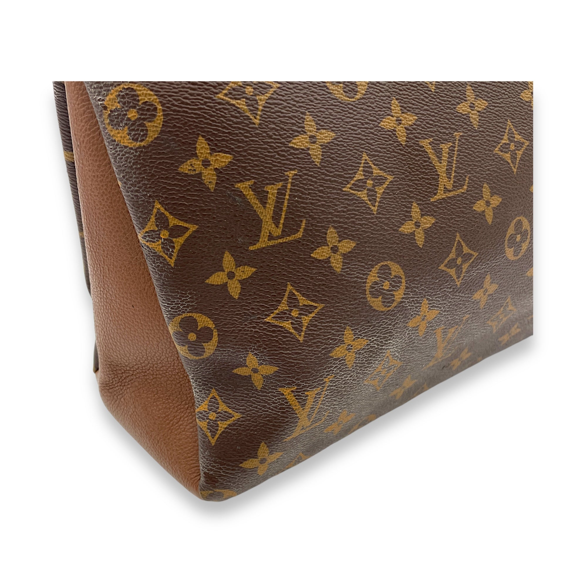 Pallas Top Handle Bag MM Brown in Monogram Coated Canvas, Gold hardware