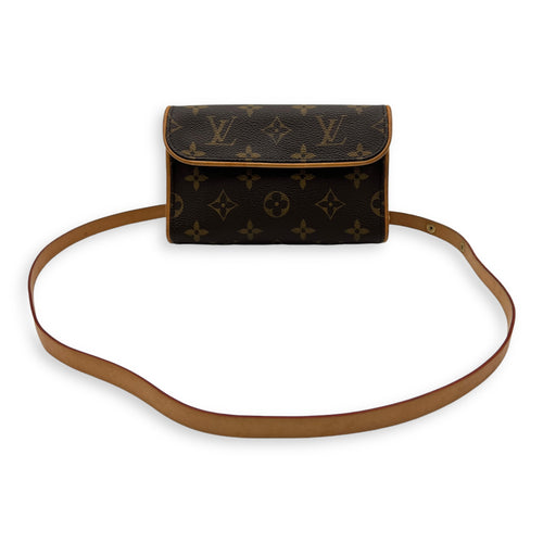 Florentine Belt Bag Brown in Monogram Coated Canvas, Gold hardware