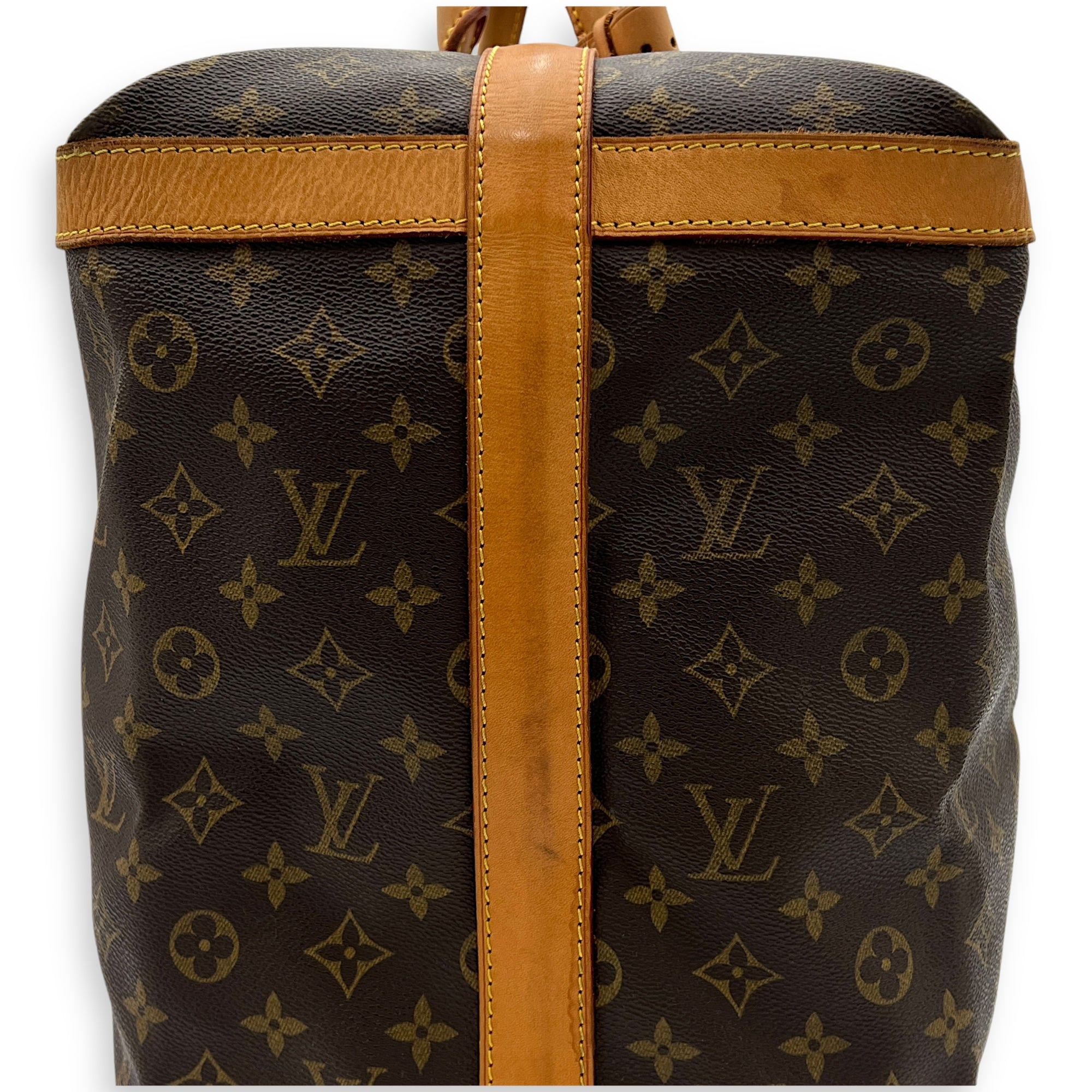 Cruiser Top Handle Bag Brown in Monogram Coated Canvas, Gold hardware