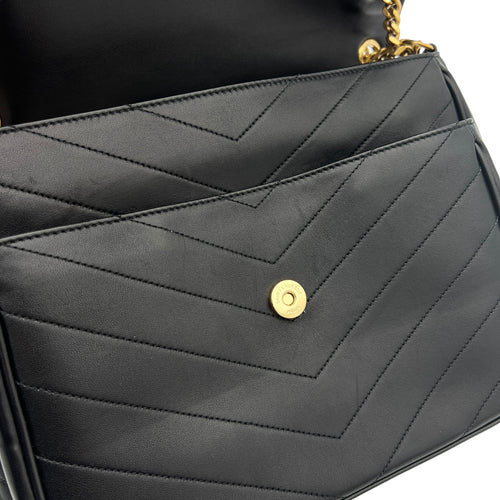 Niki Medium Black Shoulder Bag in Lambskin, Gold hardware