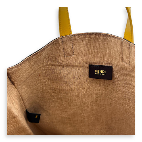 Zucca Large Brown Tote Bag in Jacquard, Gold hardware