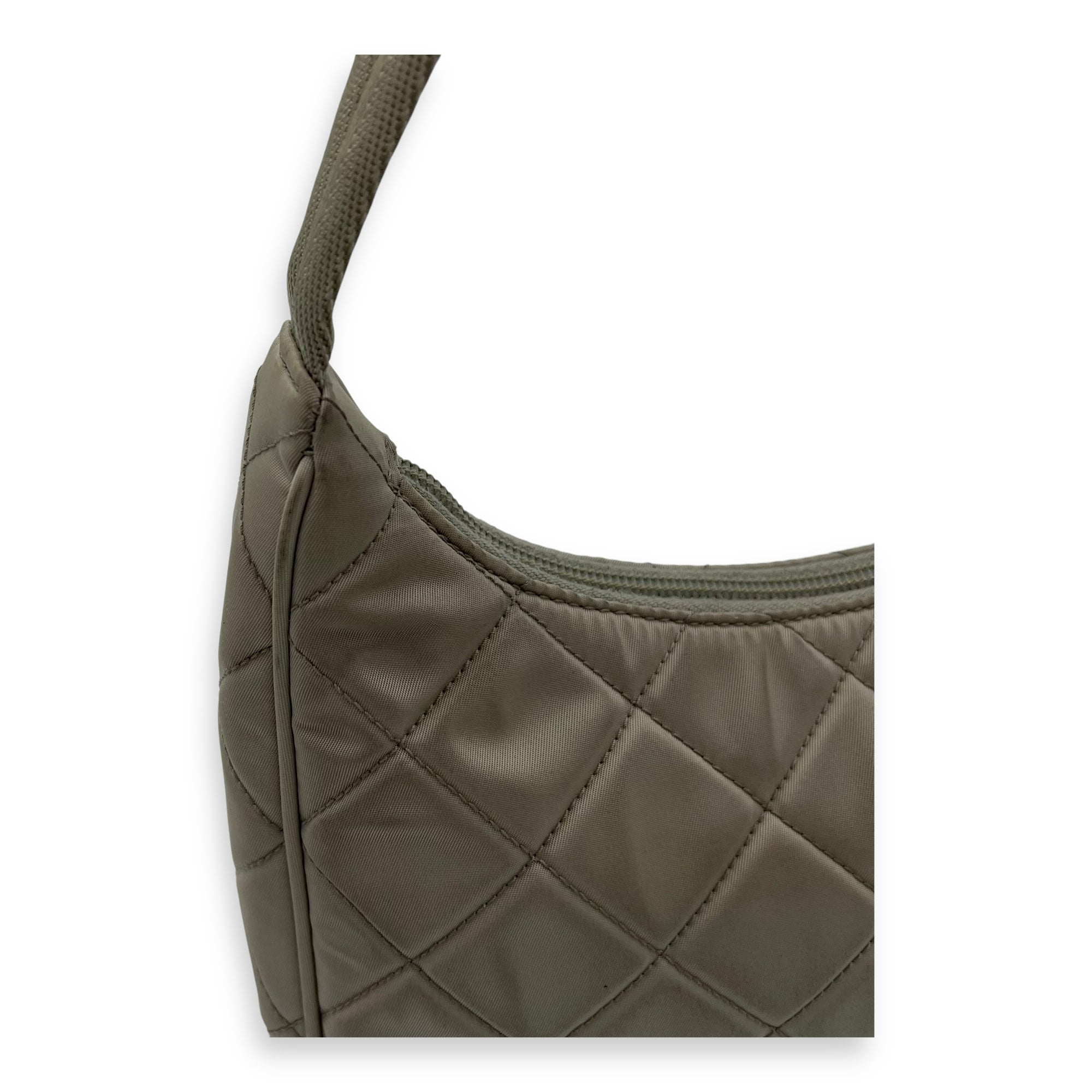 Re-Edition Shoulder Bag Beige in Re-Nylon, Gold hardware