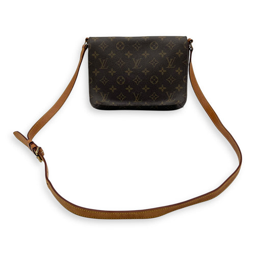 Louis Vuitton Musette Salsa Shoulder Bag Brown in Monogram Coated Canvas, Gold hardware_10