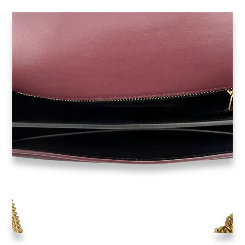 Saint Laurent Cassandra Shoulder Bag Red in Calfskin, Gold hardware_6