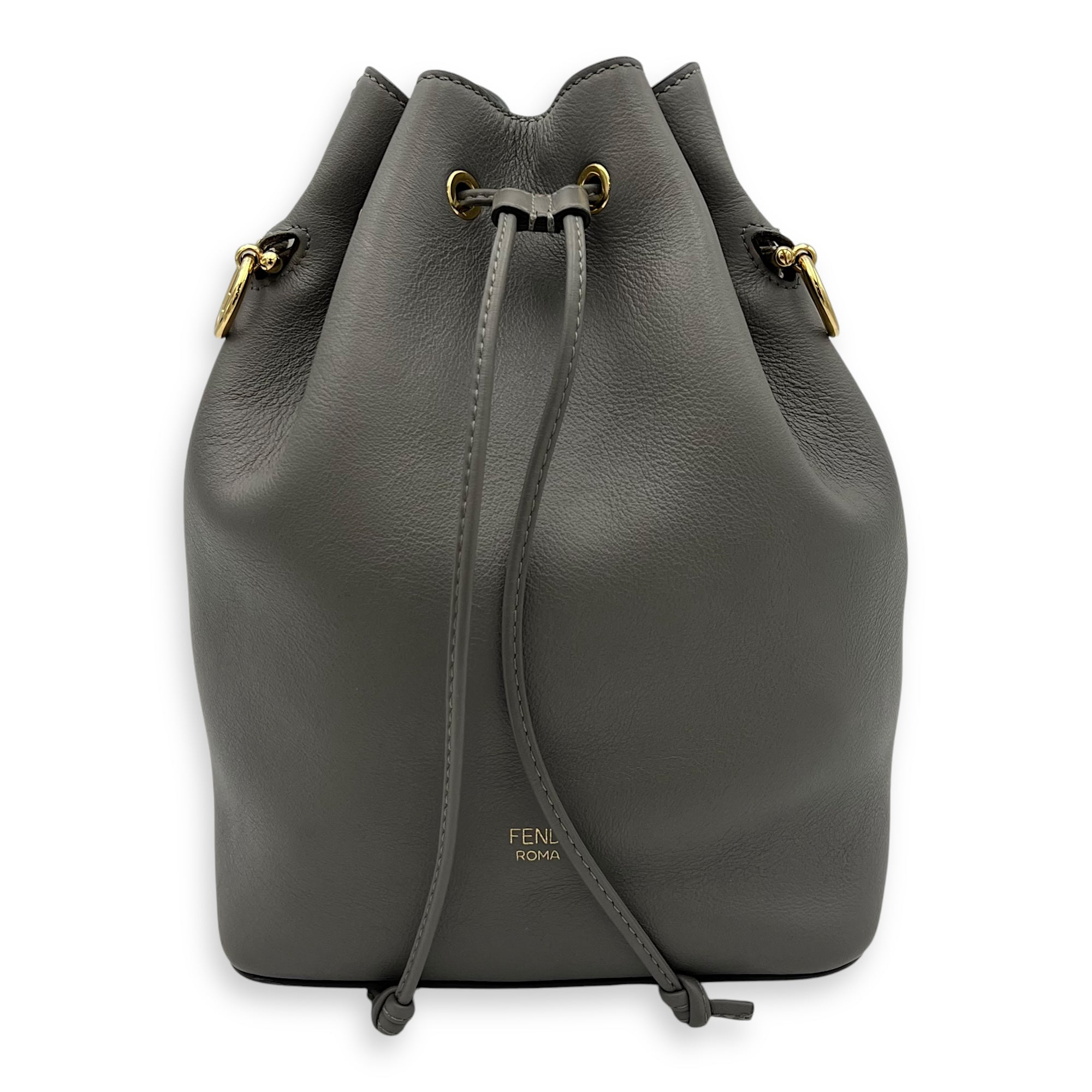 Fendi Mon Tresor Bucket Bag Grey in Calfskin, Gold hardware_1