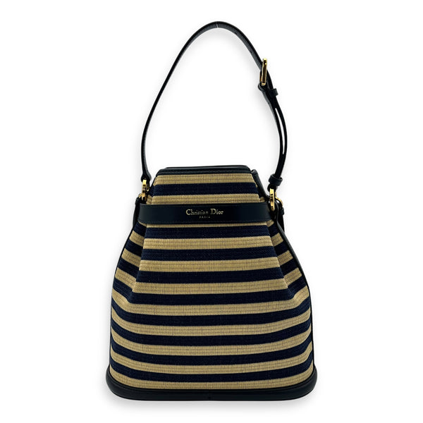 Christian Dior C'Est Medium Black Top Handle Bag in Raffia Christian Dior C'Est Medium Black Top Handle Bag in Raffia