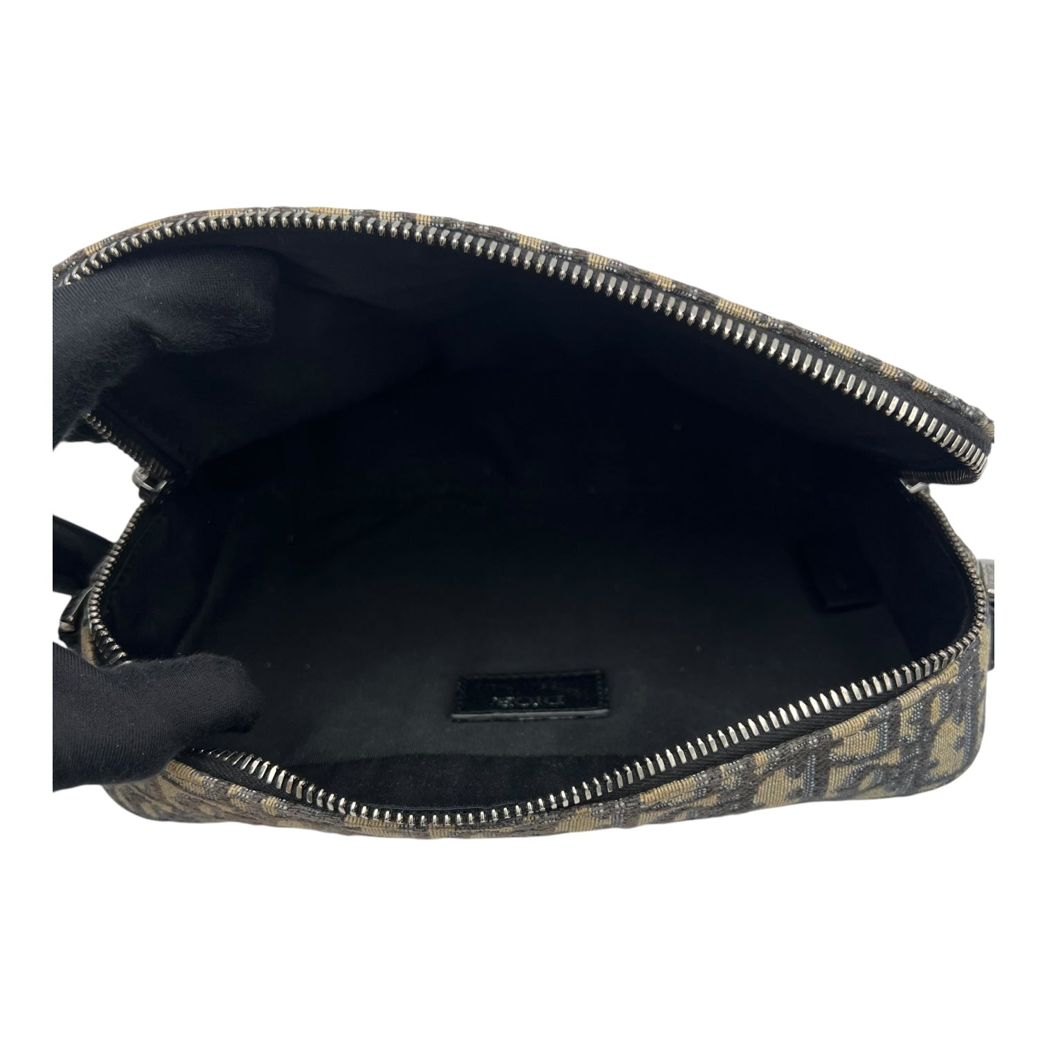 Christian Dior Safari Crossbody Bag Blue in Jacquard, Silver hardware_6