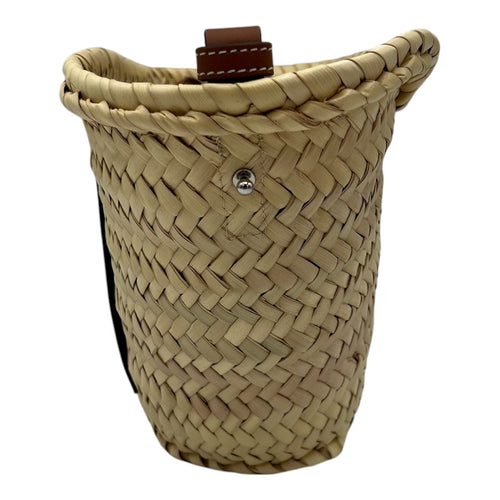 Loewe Anagram Bucket Bag Beige in Raffia, Silver hardware_4