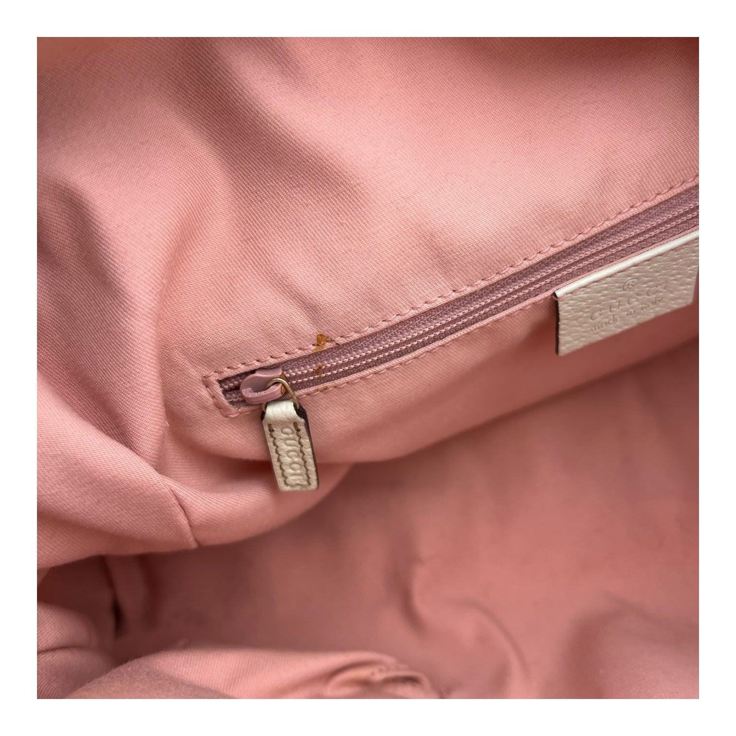 Gucci GG Top Handle Bag Pink in Canvas, Light Gold hardware_6
