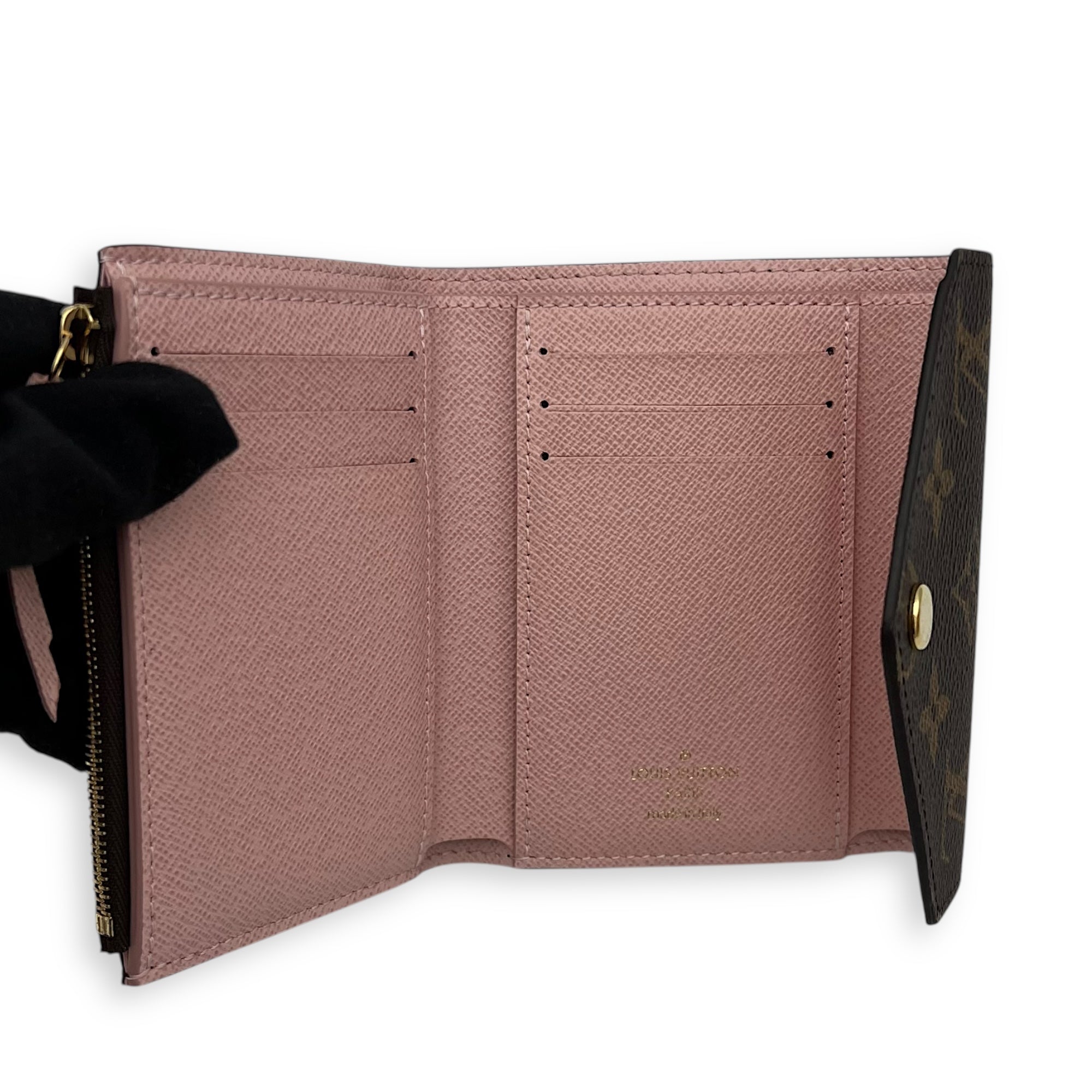 Louis Vuitton Victorine Wallet Brown in Monogram Coated Canvas, Gold hardware_6