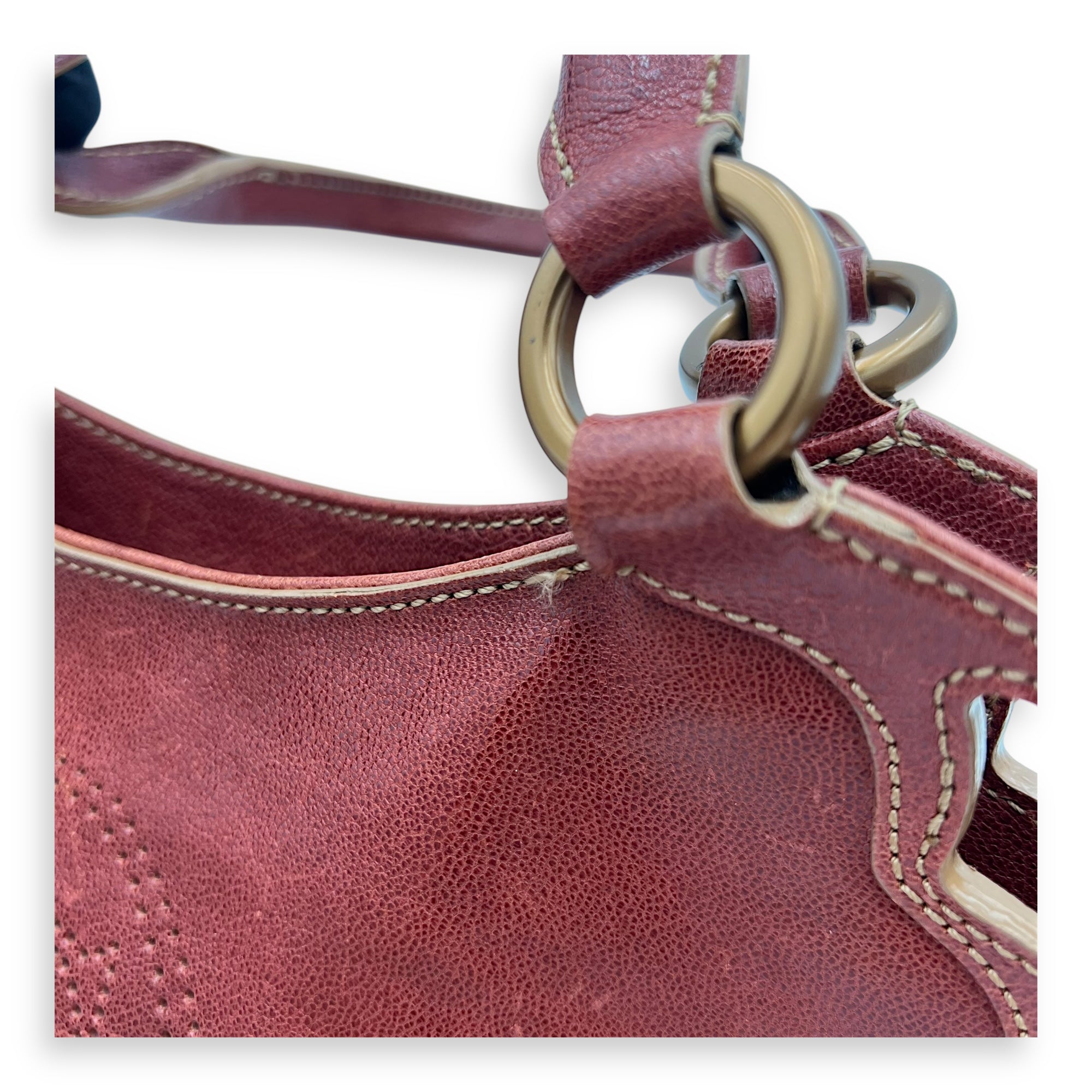 Cartier Marcello Top Handle Bag Red in Calfskin, Gold hardware_14