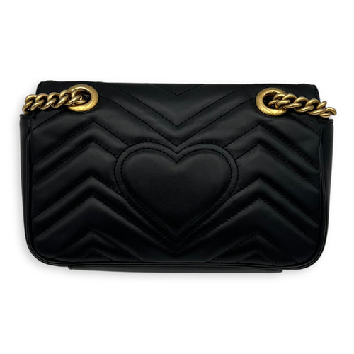Gucci GG Marmont Shoulder Bag Black in Calfskin, Gold hardware_2