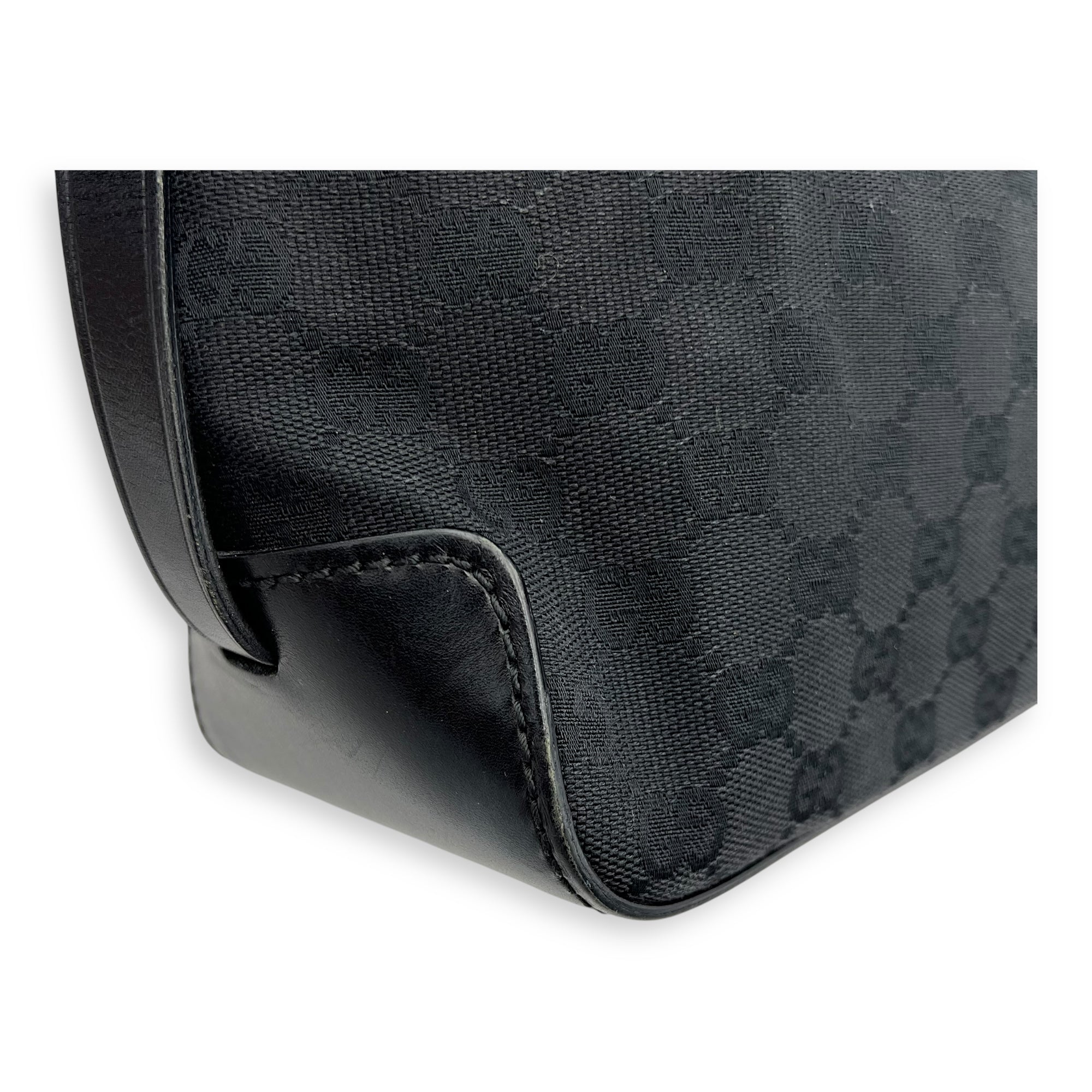 Gucci GG Top Handle Bag Black in Canvas, Silver hardware_7