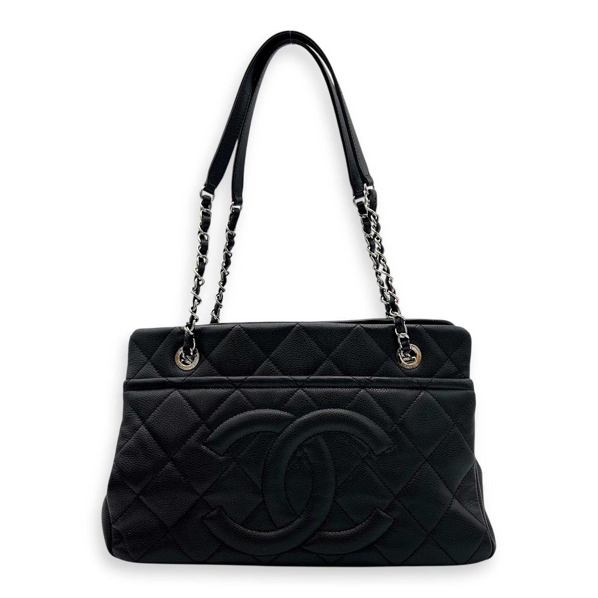 Chanel CC Tote Bag Black in Caviar Leather, Gold hardware_1