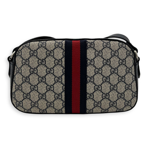 Gucci Ophidia Crossbody Bag Blue in Coated Canvas, Silver hardware_2