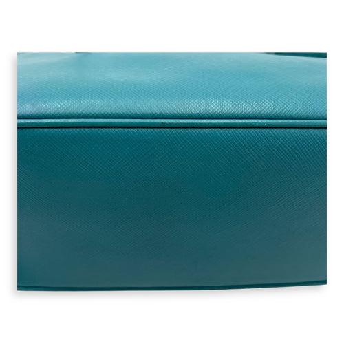 Prada Galleria Top Handle Bag Blue in Saffiano Leather, Gold hardware_12