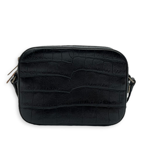 Saint Laurent Camera Crossbody Bag Beige in Crocodile Embossed Calfskin, Silver hardware_2