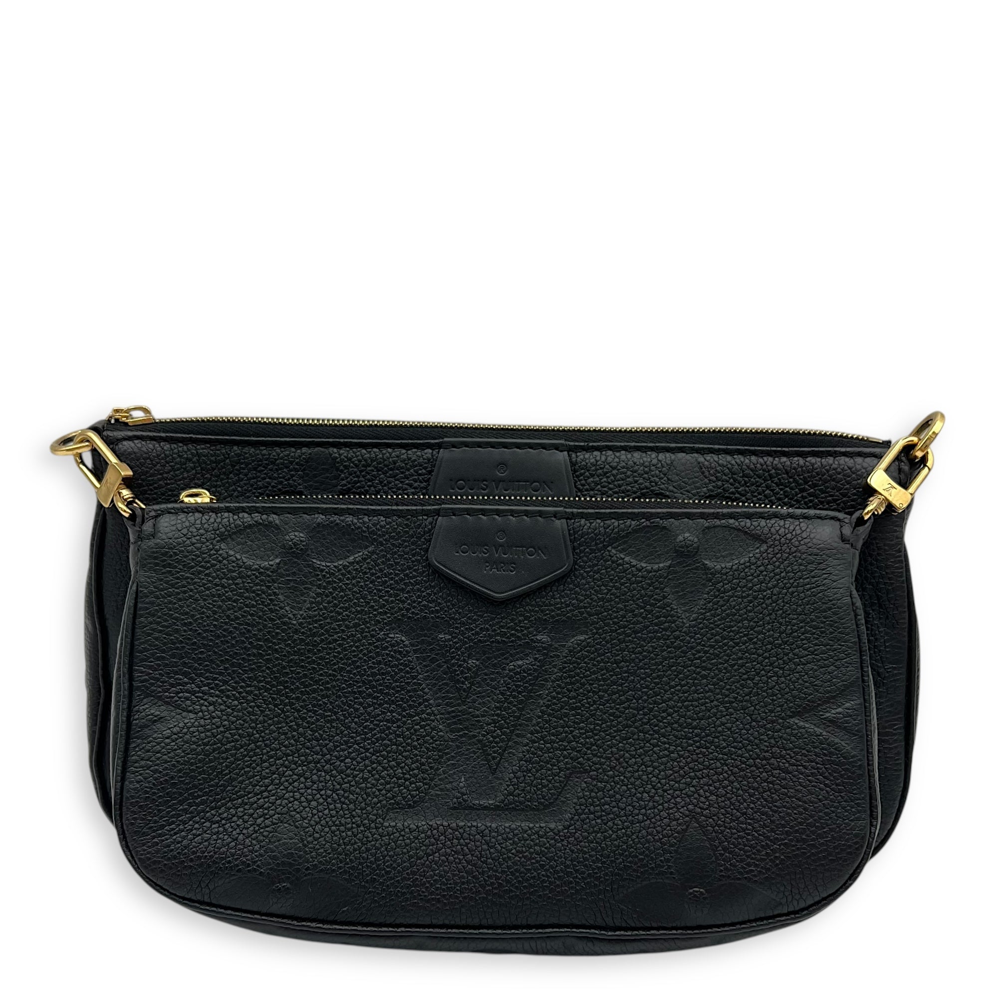 Louis Vuitton Multi-Pochette Accessoires Black Crossbody Bag in Empreinte Leather, Gold hardware_1
