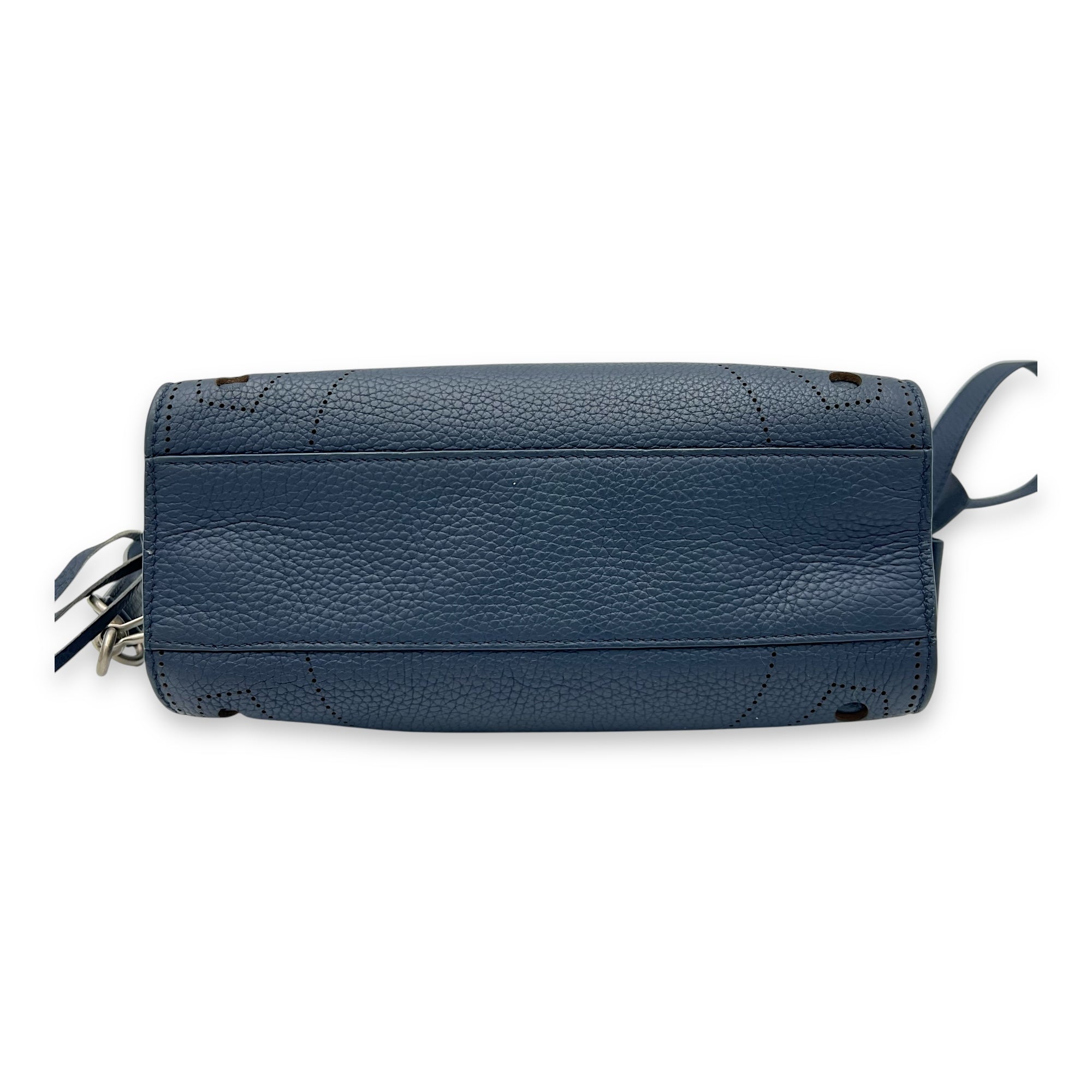Balenciaga City Blackout Mini Blue Top Handle Bag in Calfskin, Silver hardware_5