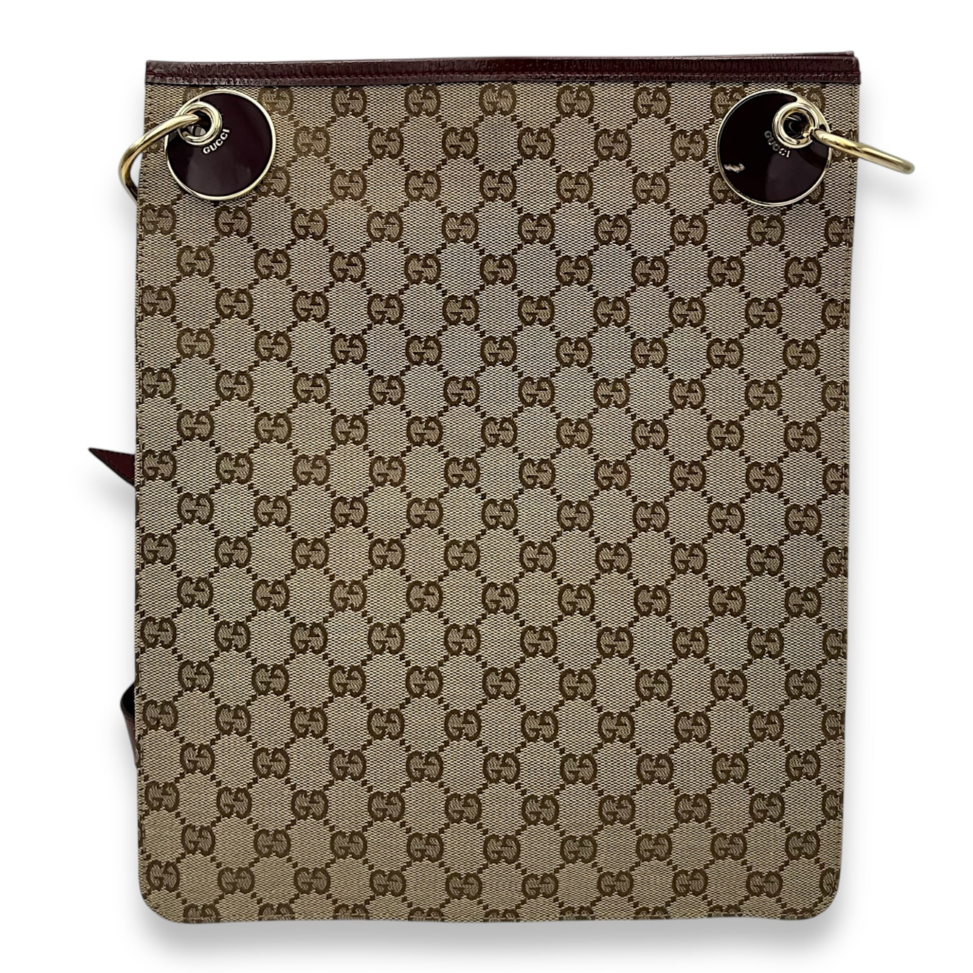 Gucci GG Shoulder Bag Brown in Canvas, Gold hardware_1