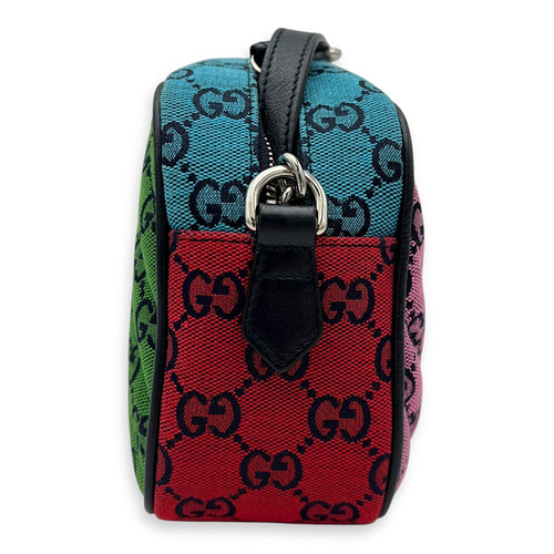 Gucci GG Crossbody Bag Pink in Denim, Silver hardware_3