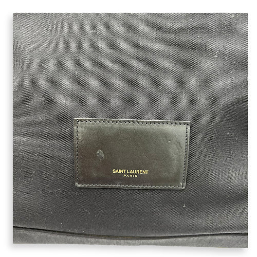 Saint Laurent Logo Backpack Black in Canvas, Silver hardware_12