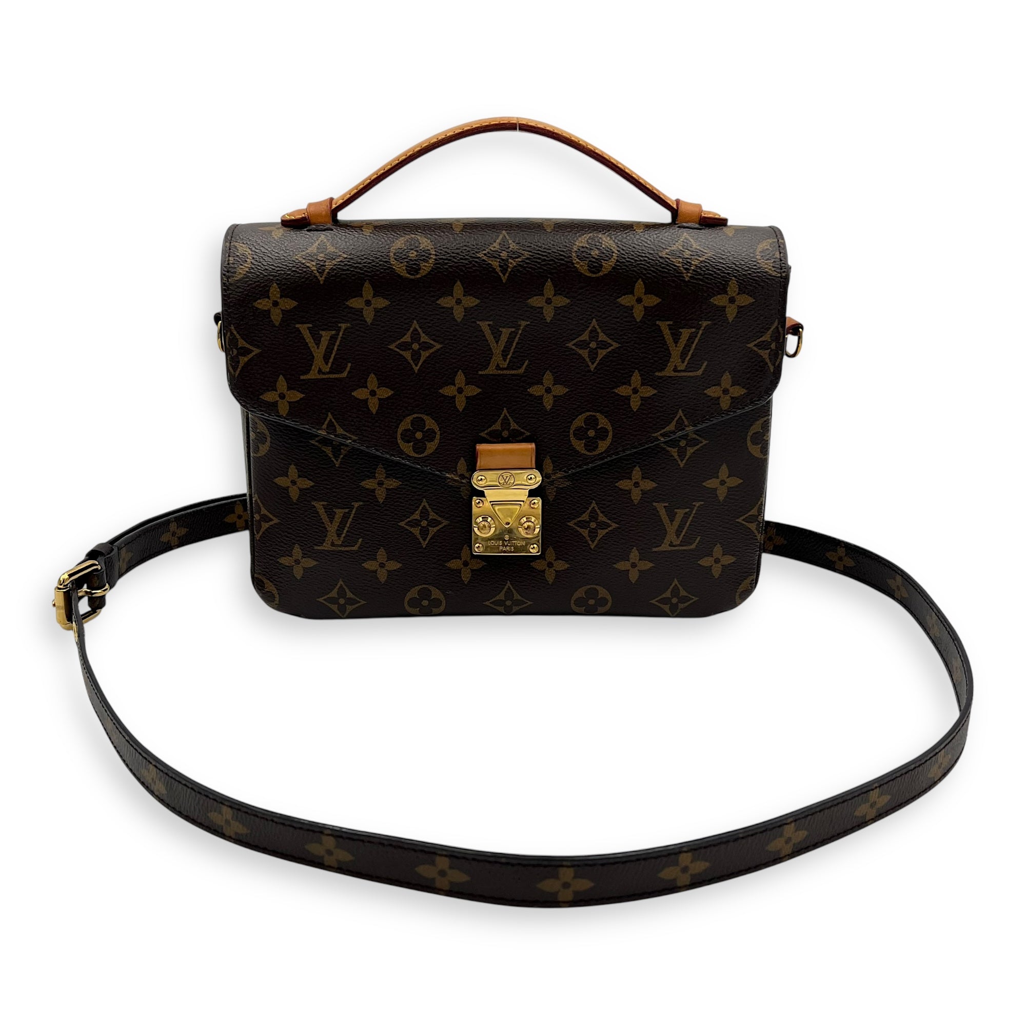 Louis Vuitton Metis Crossbody Bag Brown in Monogram Coated Canvas, Gold hardware_10