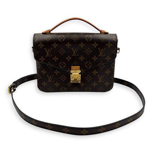 Louis Vuitton Metis Crossbody Bag Brown in Monogram Coated Canvas, Gold hardware_10