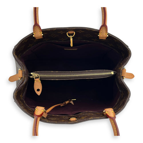 Louis Vuitton Montaigne Top Handle Bag MM Brown in Monogram Coated Canvas, Gold hardware_6