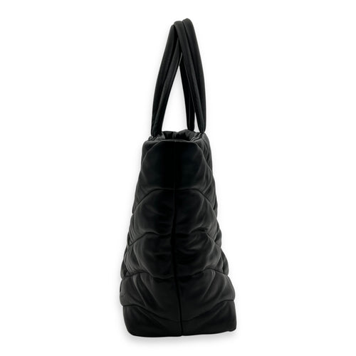 Saint Laurent Puffer Tote Bag Black in Lambskin, Black hardware_3
