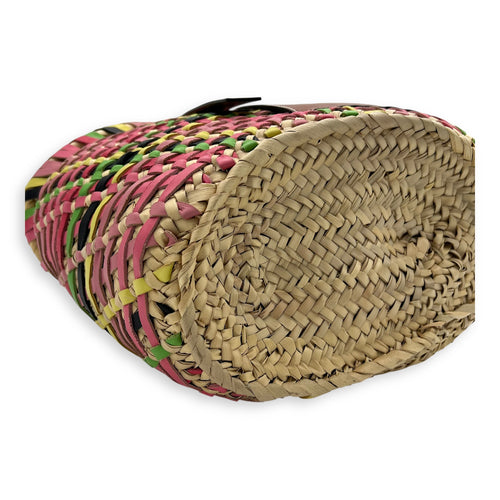 Loewe Basket Beige Top Handle Bag in Raffia, Silver hardware_8