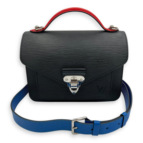 Louis Vuitton Monceau Black Top Handle Bag in Epi Leather, Silver hardware_14