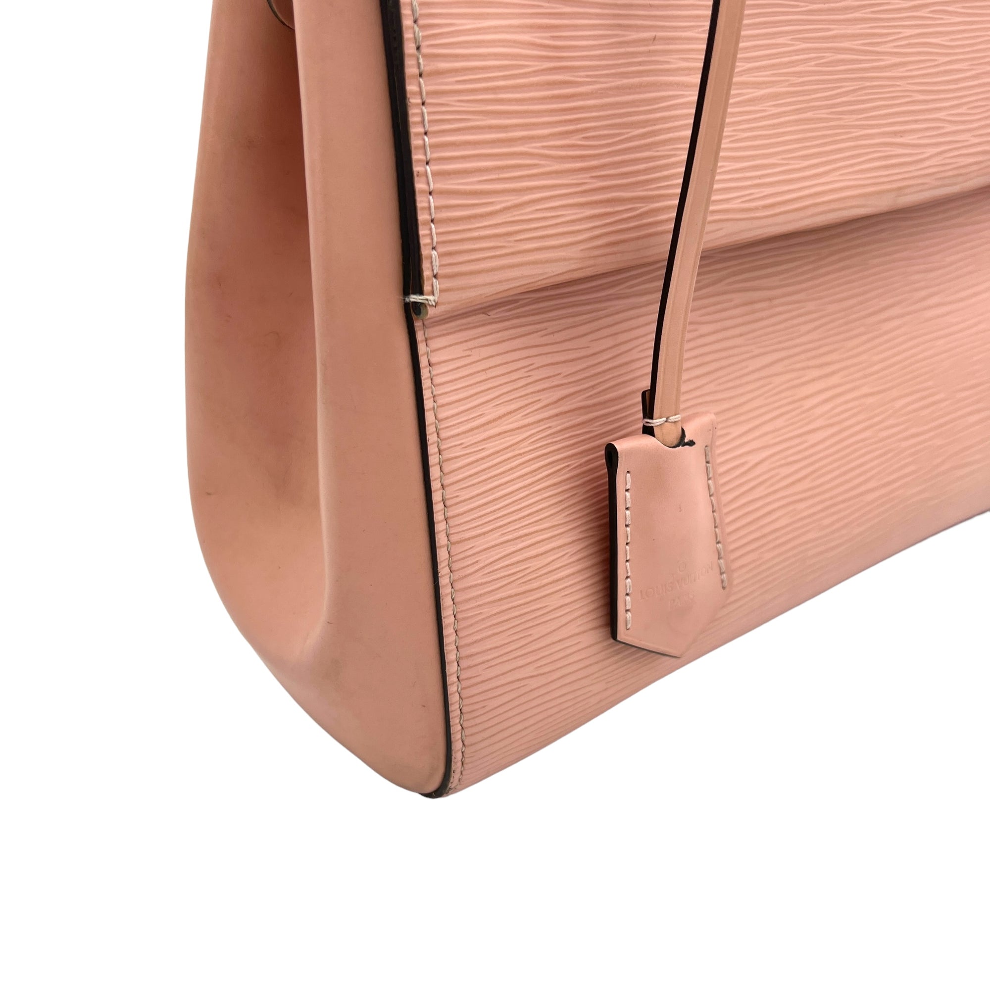 Cluny BB Pink Top Handle Bag in Epi Leather, Silver hardware