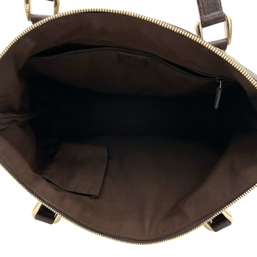 GG Supreme Brown Shoulder Bag in Canvas, Gold hardware