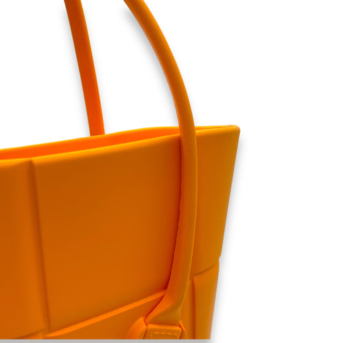 Arco Small Orange Top Handle Bag in Rubber