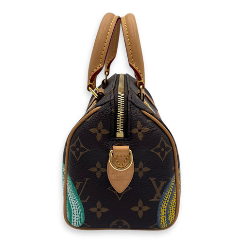 Speedy Top Handle Bag 20 Brown in Monogram Coated Canvas, Gold hardware