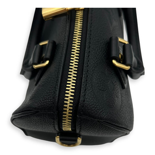 Speedy Bandouliere Top Handle Bag 20 Black in Empreinte Leather, Gold hardware