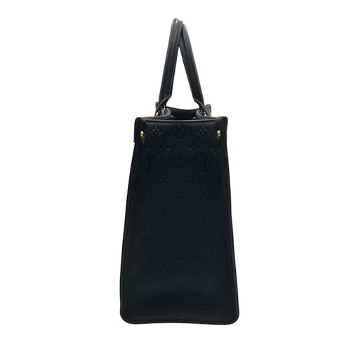 OnTheGo Tote Bag MM Black in Empreinte Leather, Gold hardware