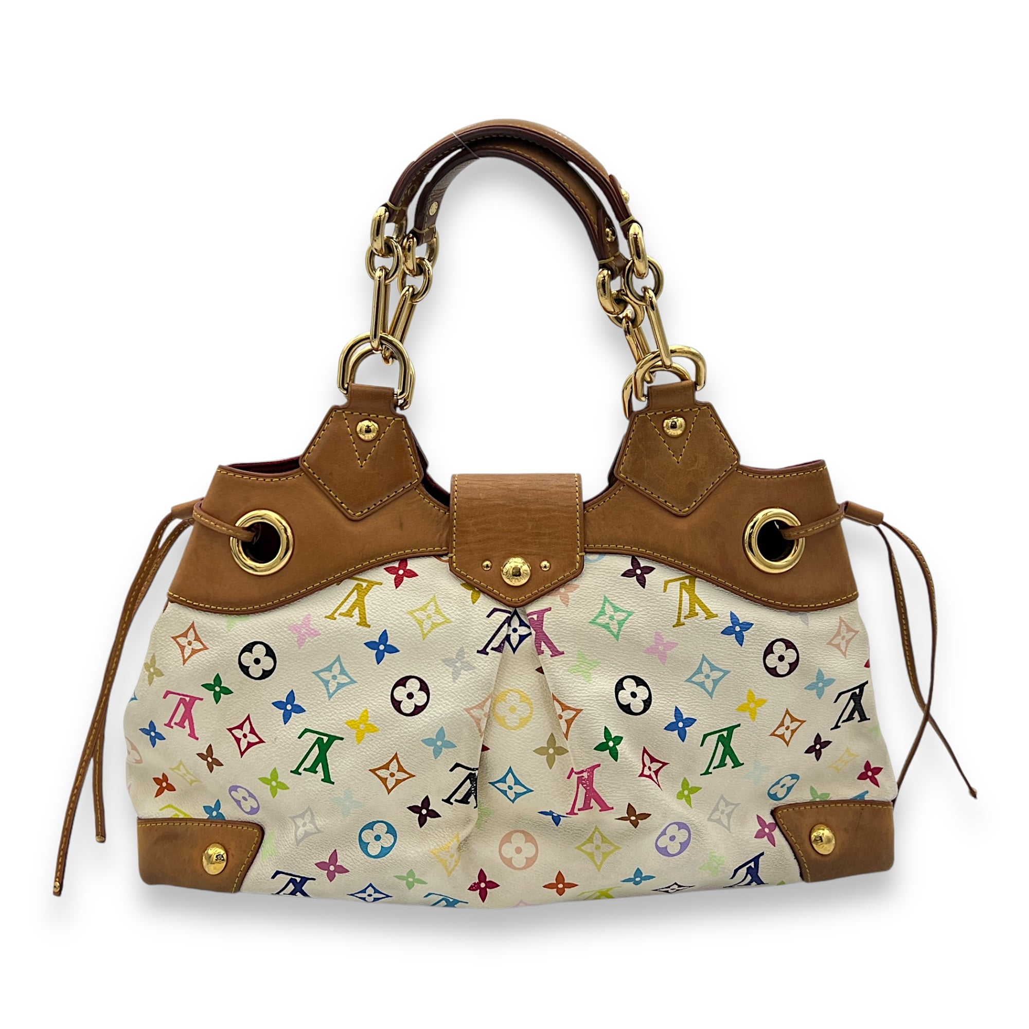 Ursula Top Handle Bag Large Multicolor in Monogram Coated Canvas, Gold hardware