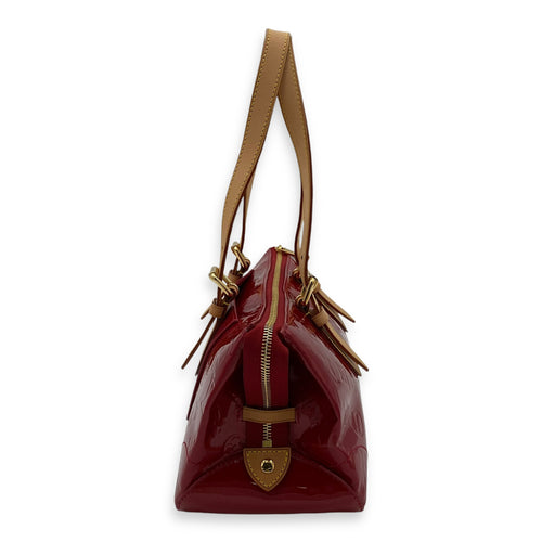 Rosewood Avenue Pomme D'Amour Top Handle Bag in Monogram Vernis Leather, Gold hardware