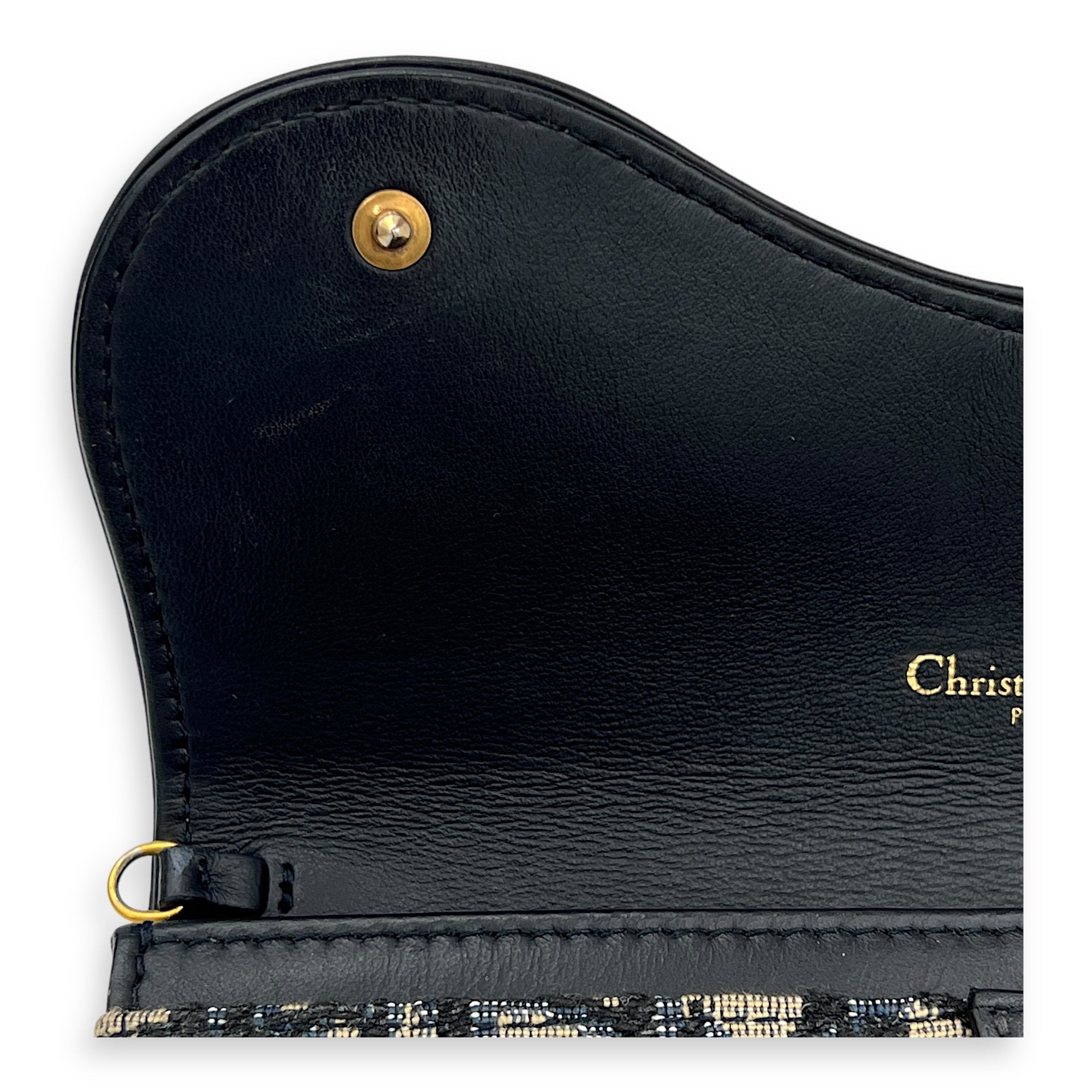 Oblique Wallet On Chain Blue in Jacquard, Gold hardware