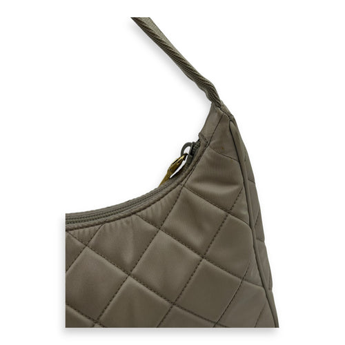 Re-Edition Shoulder Bag Beige in Re-Nylon, Gold hardware