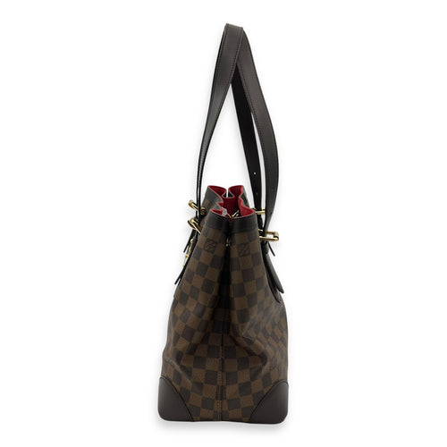 Louis Vuitton Hampstead Shoulder Bag Damier Ebene in Coated Canvas, Gold hardware_4