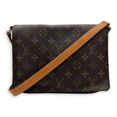 Louis Vuitton Musette Salsa Shoulder Bag Brown in Monogram Coated Canvas, Gold hardware_1