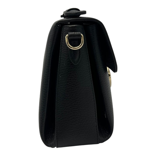 Gucci Interlocking G Top Handle Bag Black in Calfskin, Gold hardware_3