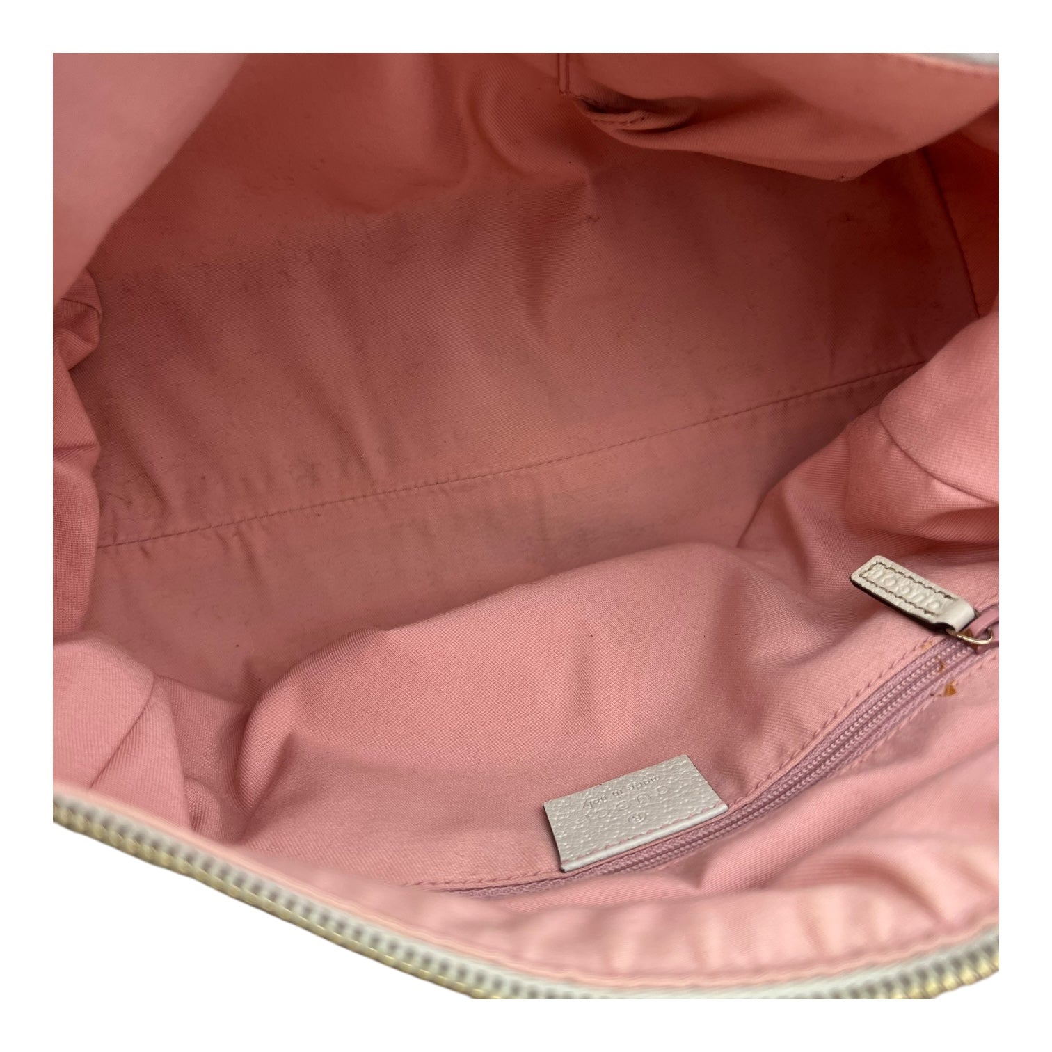 Gucci GG Top Handle Bag Pink in Canvas, Light Gold hardware_7