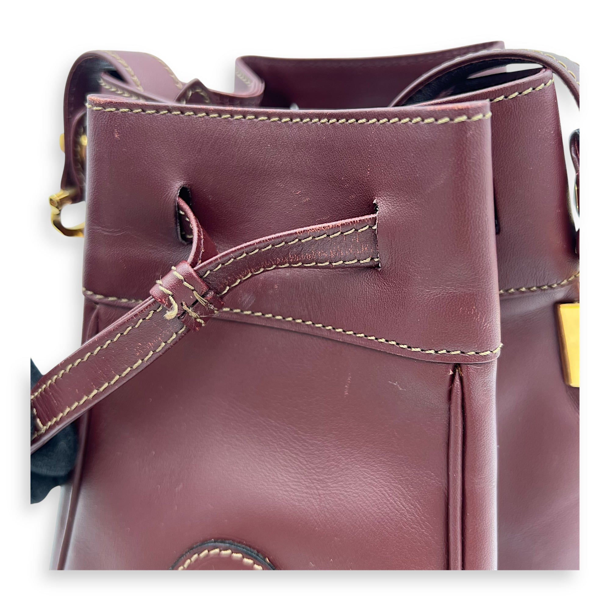 Cartier buck Bucket Bag Red in Calfskin, Gold hardware_10