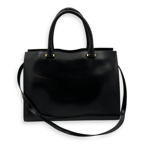 Saint Laurent Uptown Top Handle Bag Black in Calfskin, Gold hardware_2