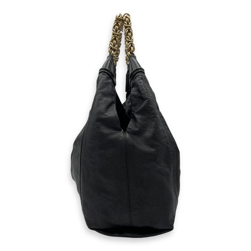 Chanel Paris- Moscow 2009 Black Shoulder Bag in Calfskin, Gold hardware_4